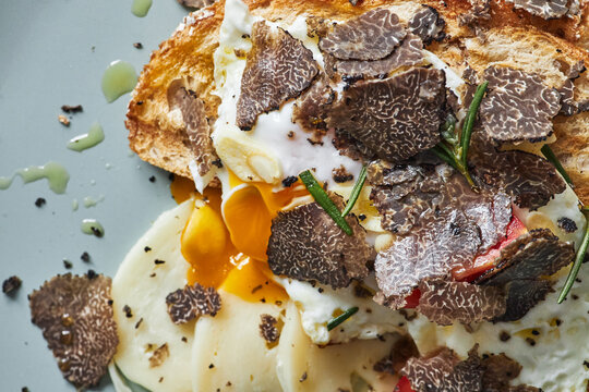 Egg Toast With Truffles.