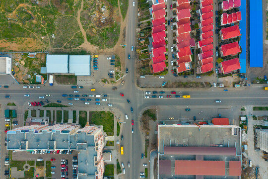 city ​​crossroads from above
