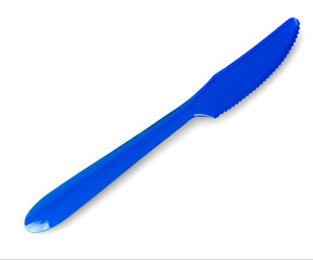colored plastic knife isolated on white background.