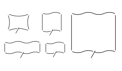 波形のふきだしデザインセット