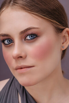 Beauty portrait with bright blush 