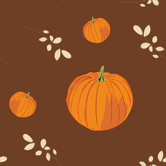Pattern with pumpkins illustration background
