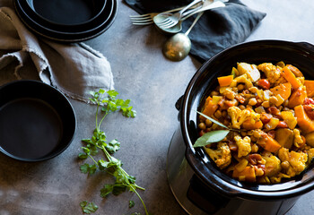 vegetable curry in slow cooker