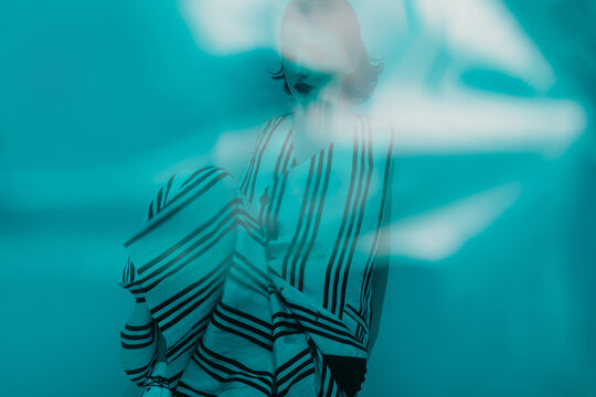 Blue color portrait
