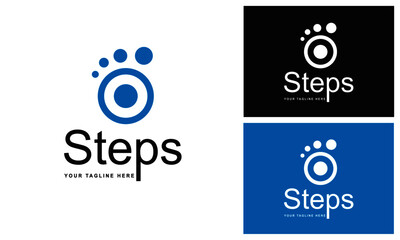 Steps Logo Design Template With Leg.