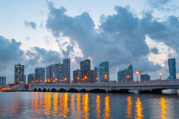 Venetian Causeway, Venetian Islands, Biscayne Bay, Miami, Florida.