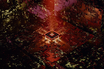 Microprocessor isometric view