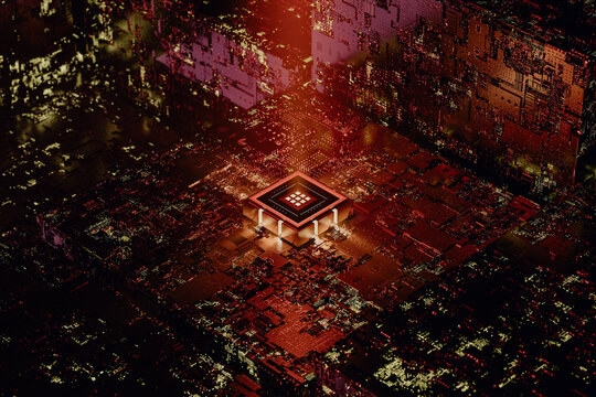 Microprocessor isometric view