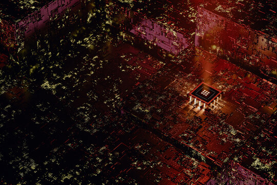 Microprocessor isometric view