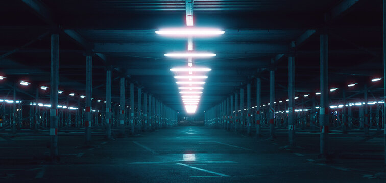 Neon City Night Lights in perspective 
