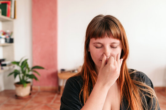 Breathing exercise before yoga