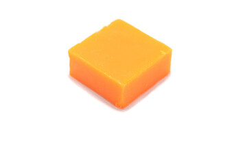 Handmade Natural Papaya Bar Soap DIY Homemade Soap with Lavender Essential Oil - Activities for Things to Do at Home top view on a white background