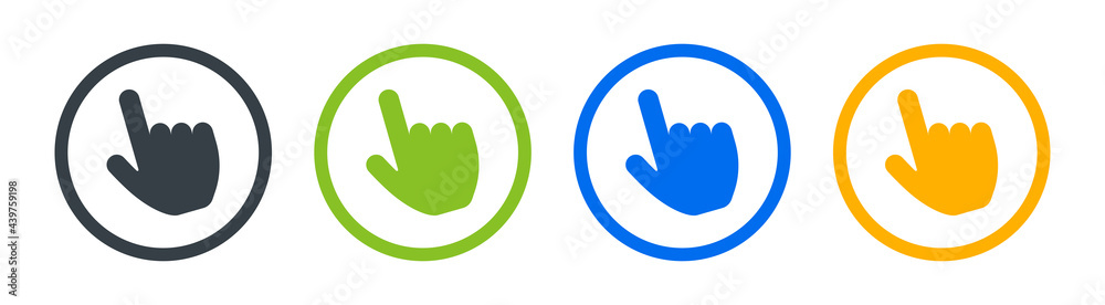 Aufkleber Hand pointer click icon. Finger point symbol vector illustration.