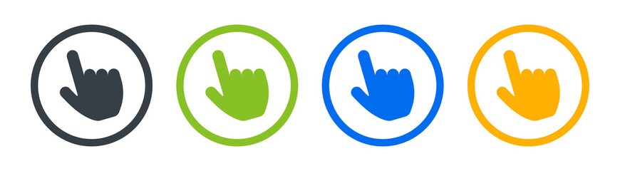 Hand pointer click icon. Finger point symbol vector illustration. - obrazy, fototapety, plakaty