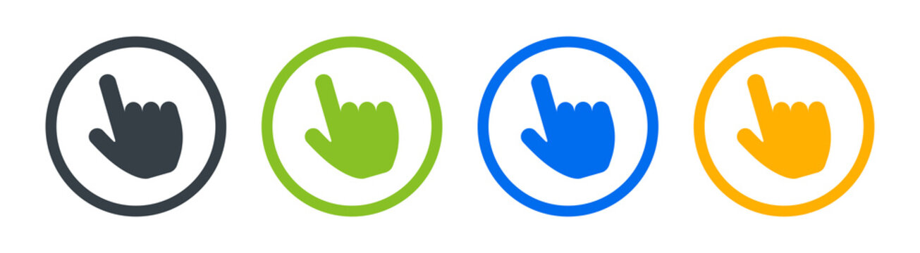Hand pointer click icon. Finger point symbol vector illustration.