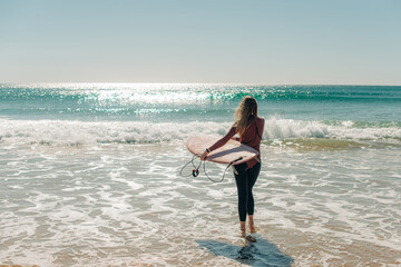 Woman practicing water sports, leading healthy lifestyle