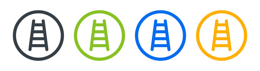 Step ladder icon vector illustration. Stair tool symbol sign
