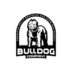 bulldog vector mascot logo in silhouette and modern style for pet company