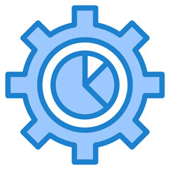 Gear blue style icon