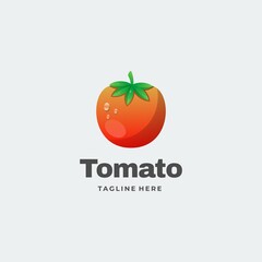 Vector Logo Illustration Tomato Gradient Colorful Style.