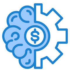 Brain blue style icon