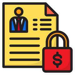 Lock color line style icon