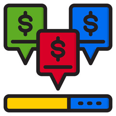 Message color line style icon