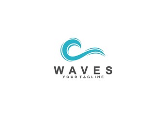 waves logo in white background