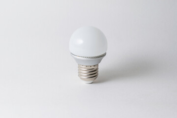 White LED bulbs on a white scene.