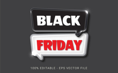 Editable text effect - Black friday text style concept