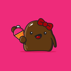 baby chocolate with delicious ice cream