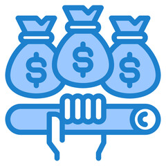 Money bags blue style icon