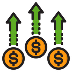 Money color line style icon