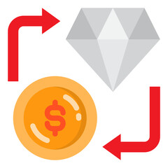 Exchange flat style icon