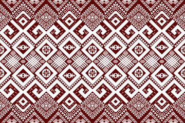 Geometric ethnic oriental seamless pattern traditional Design for background,carpet,wallpaper,clothing,wrapping,Batik,fabric,Vector illustration.embroidery style.