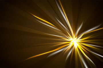 Fototapeta premium ゴールド放射状背景 Radial abstract ray background 