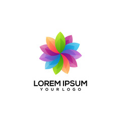 Flower logo colorful illustration