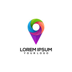 Location logo colorful illustration vector