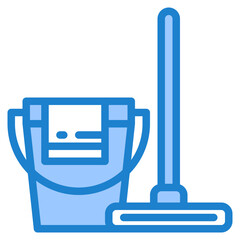 cleaning blue style icon