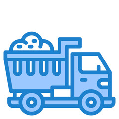 dumper truck blue style icon