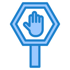 Obraz premium stop sign blue style icon