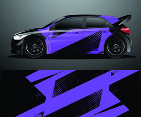 Naklejka premium Rally car decal graphic wrap vector, abstract background