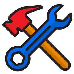 wrench color line style icon