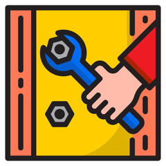 wrench color line style icon