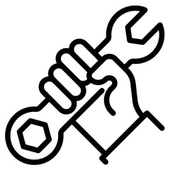 wrench outline style icon