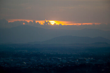 clouds on sunset sky
