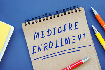 Conceptual photo about Medicare Enrollment with handwritten text.