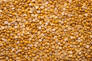 Top view of channa dal background. Healthy spices, seeds and herbal products