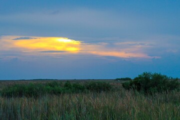 Fototapeta na wymiar sunset storm in the Everglades National Park