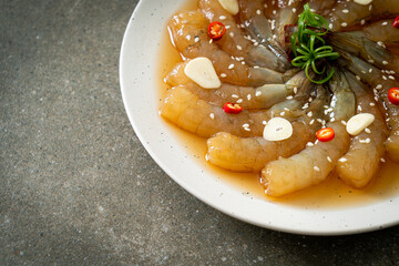 Korean Style Pickled Prawns or  Korean Soy Sauce Pickled Shrimp